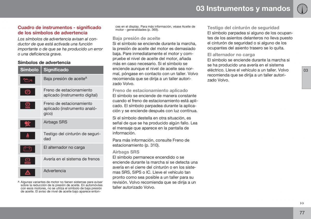 Volvo XC70 Cross Country II 2 manual del propietario / page 79