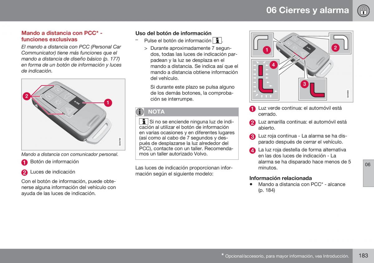 Volvo XC70 Cross Country II 2 manual del propietario / page 185