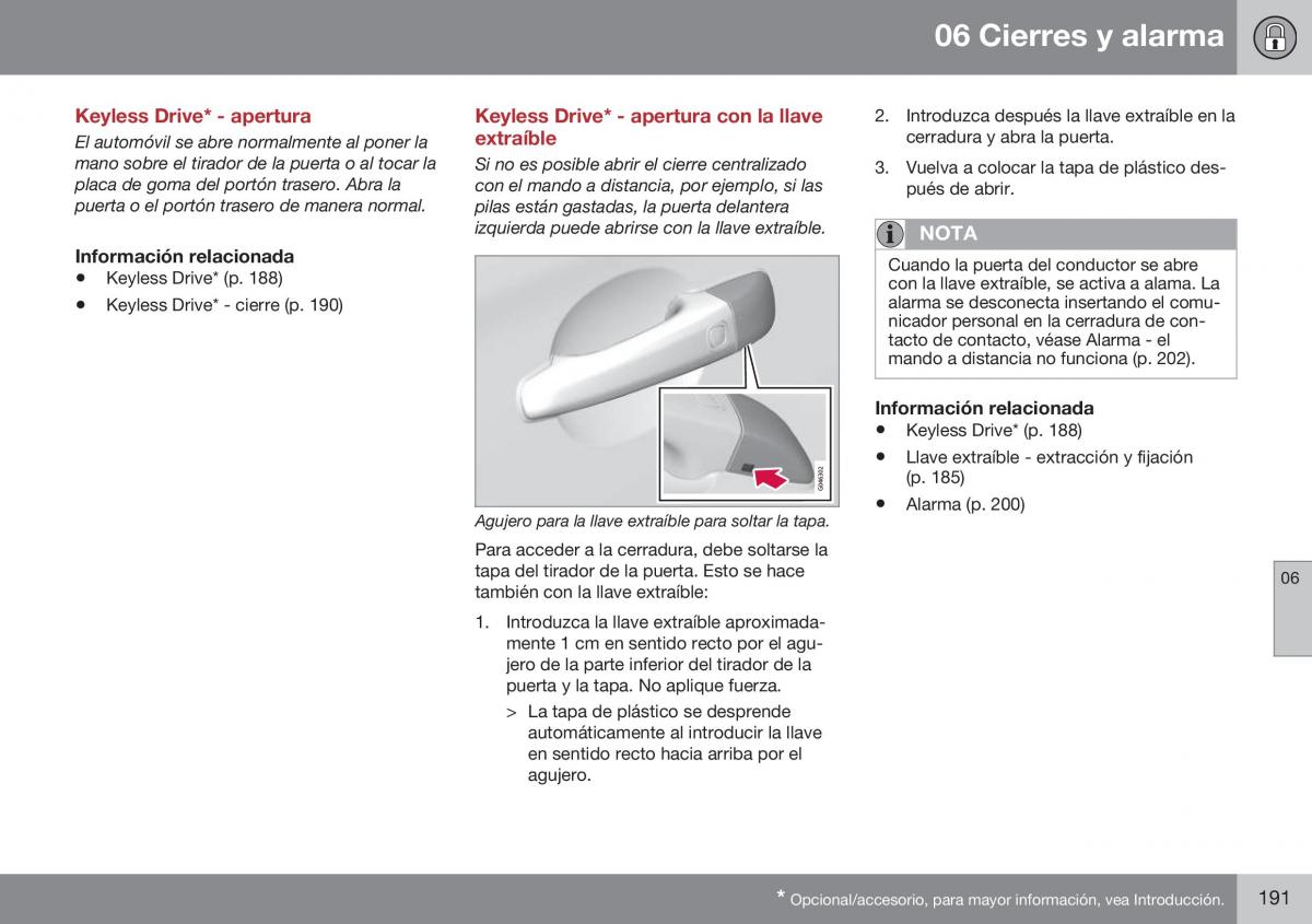 Volvo XC70 Cross Country II 2 manual del propietario / page 193