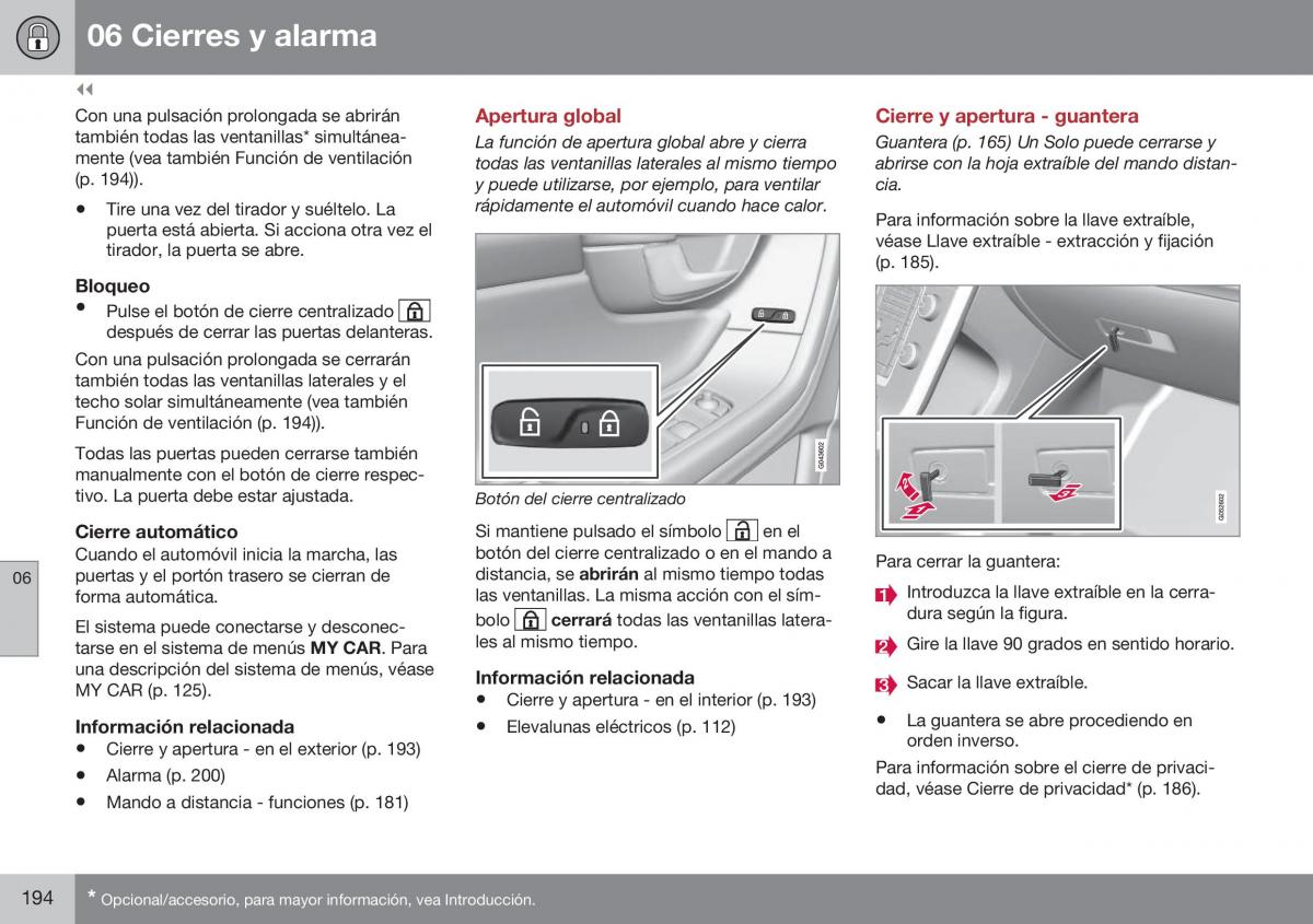 Volvo XC70 Cross Country II 2 manual del propietario / page 196