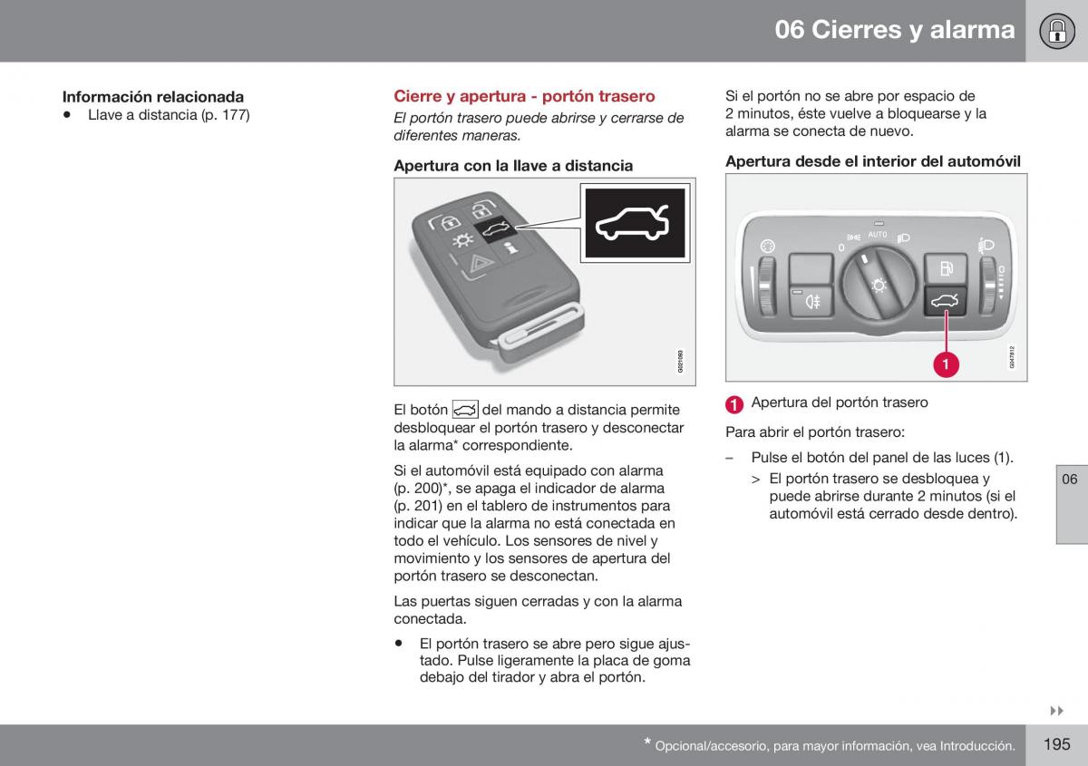 Volvo XC70 Cross Country II 2 manual del propietario / page 197