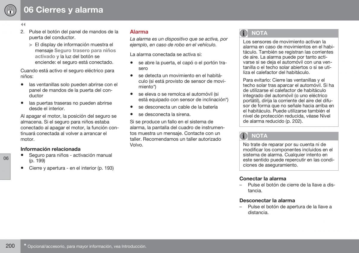 Volvo XC70 Cross Country II 2 manual del propietario / page 202