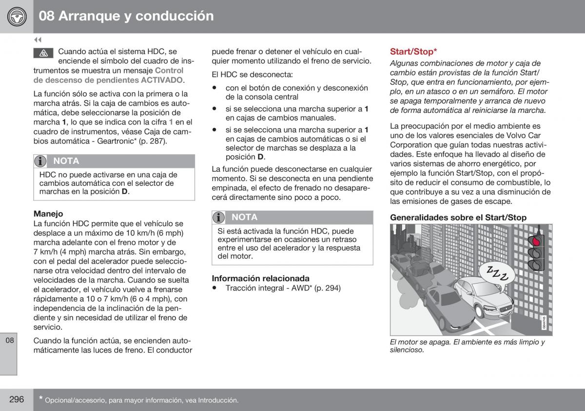 Volvo XC70 Cross Country II 2 manual del propietario / page 298