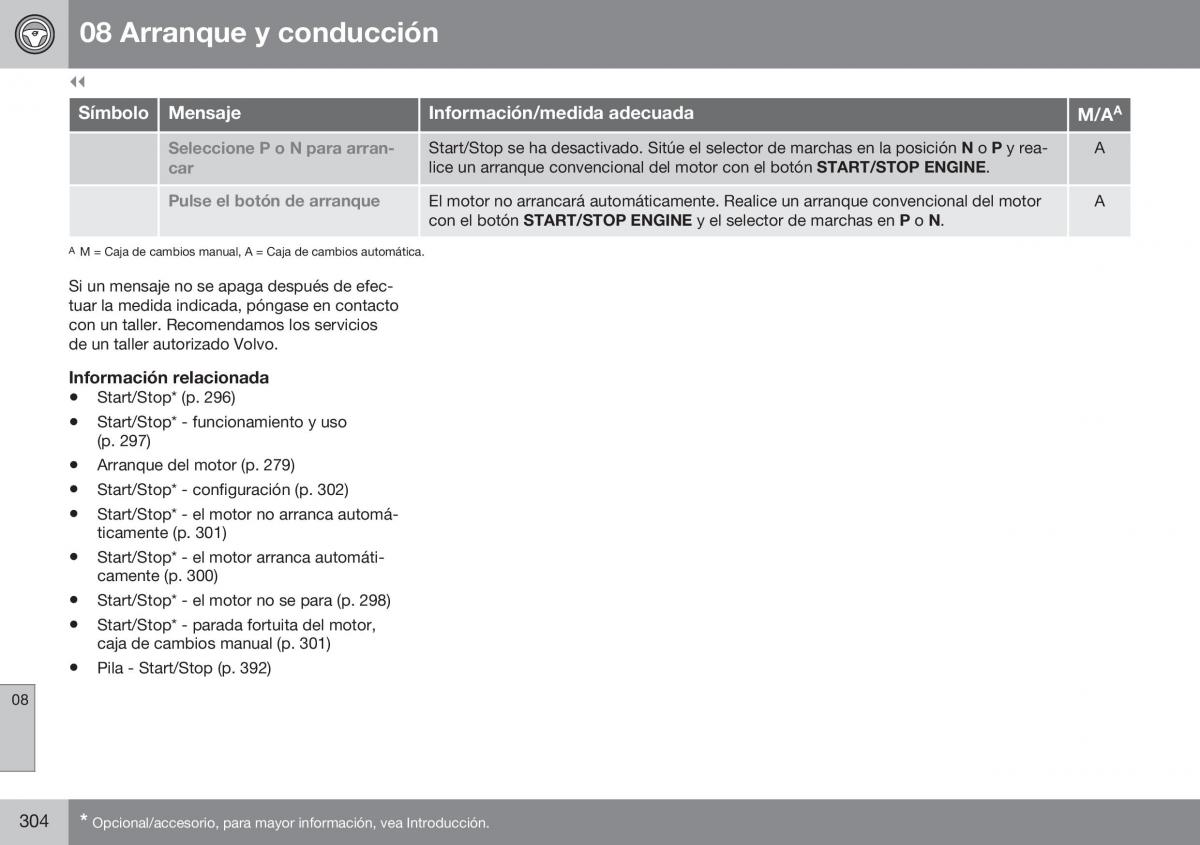 Volvo XC70 Cross Country II 2 manual del propietario / page 306