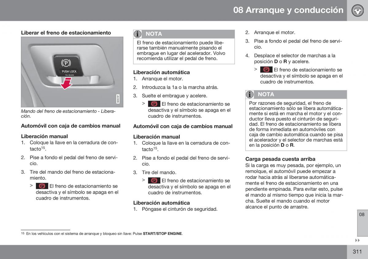 Volvo XC70 Cross Country II 2 manual del propietario / page 313