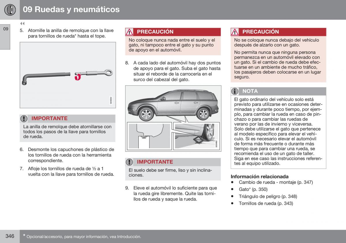 Volvo XC70 Cross Country II 2 manual del propietario / page 348