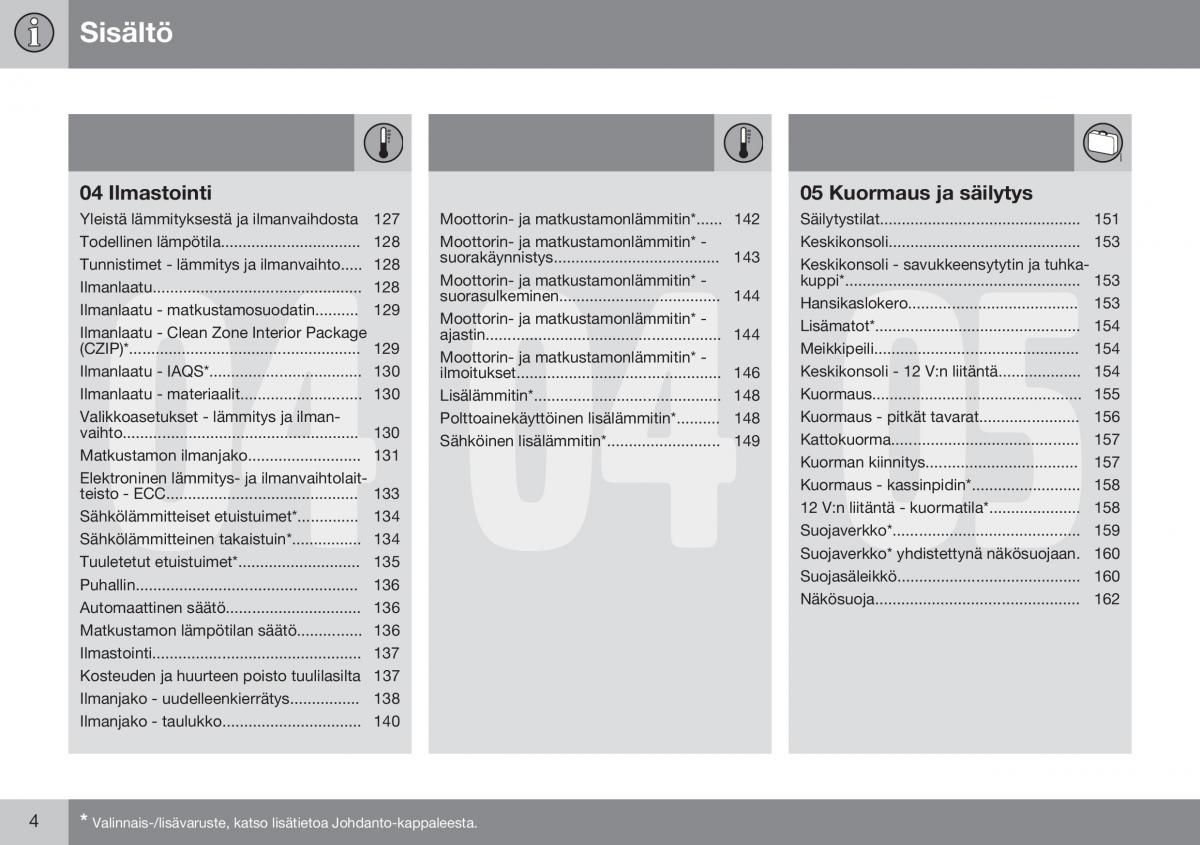 Volvo XC70 Cross Country II 2 omistajan kasikirja / page 6