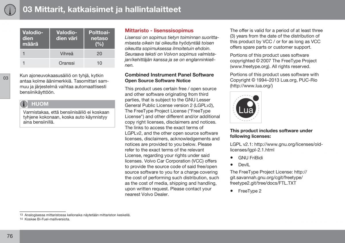 Volvo XC70 Cross Country II 2 omistajan kasikirja / page 78