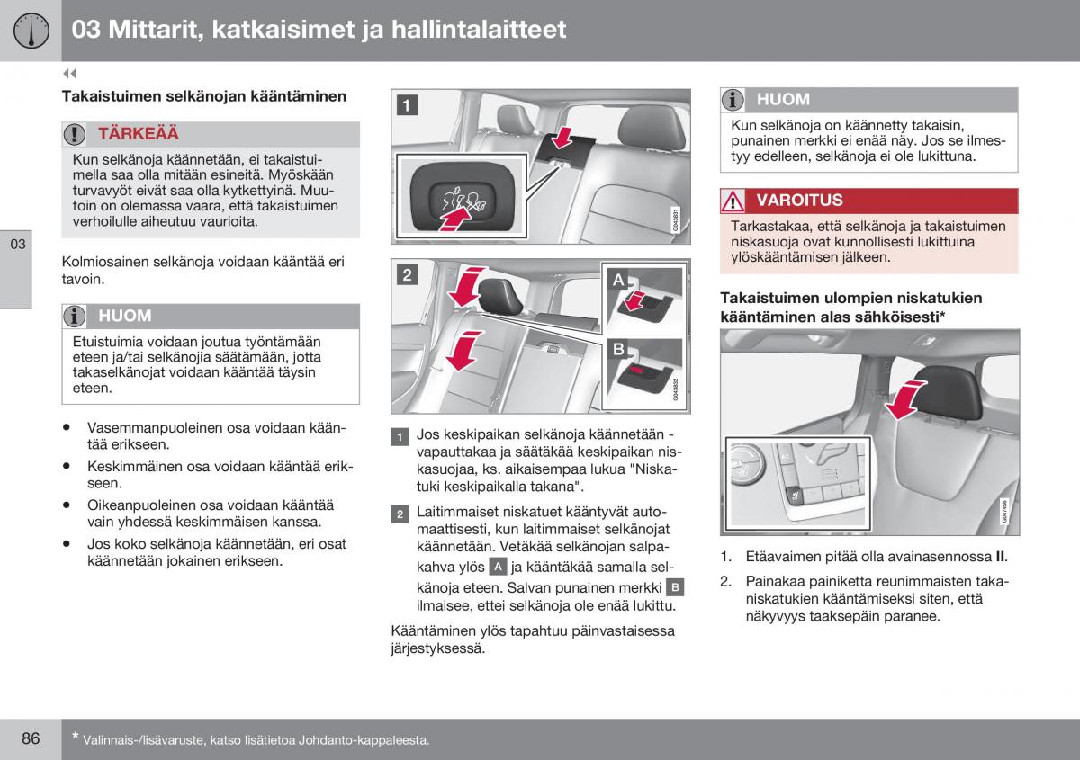 Volvo XC70 Cross Country II 2 omistajan kasikirja / page 88