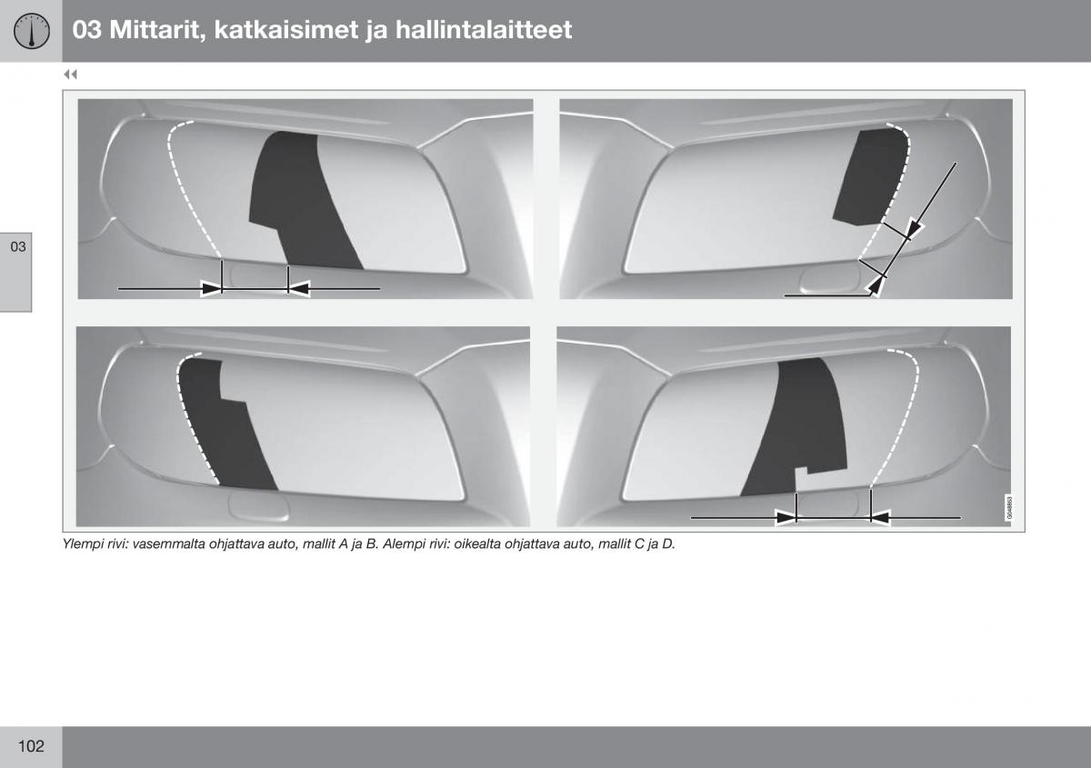 Volvo XC70 Cross Country II 2 omistajan kasikirja / page 104