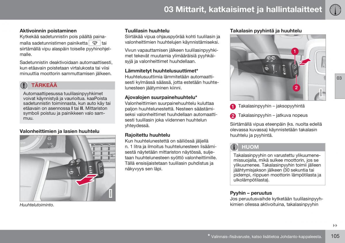 Volvo XC70 Cross Country II 2 omistajan kasikirja / page 107