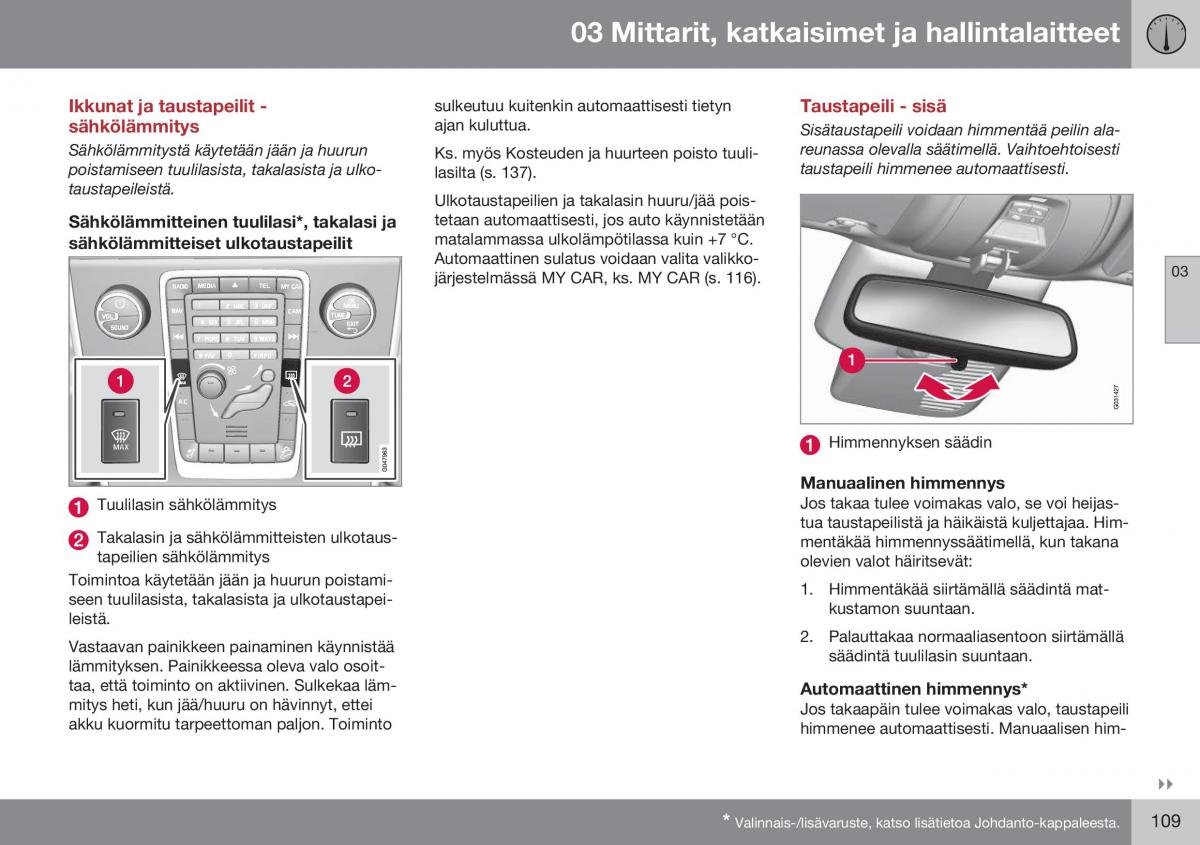 Volvo XC70 Cross Country II 2 omistajan kasikirja / page 111