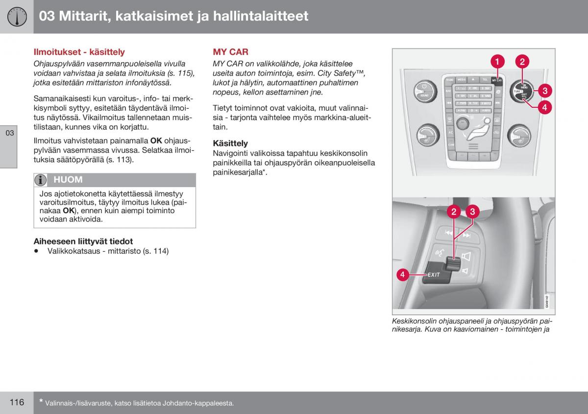 Volvo XC70 Cross Country II 2 omistajan kasikirja / page 118