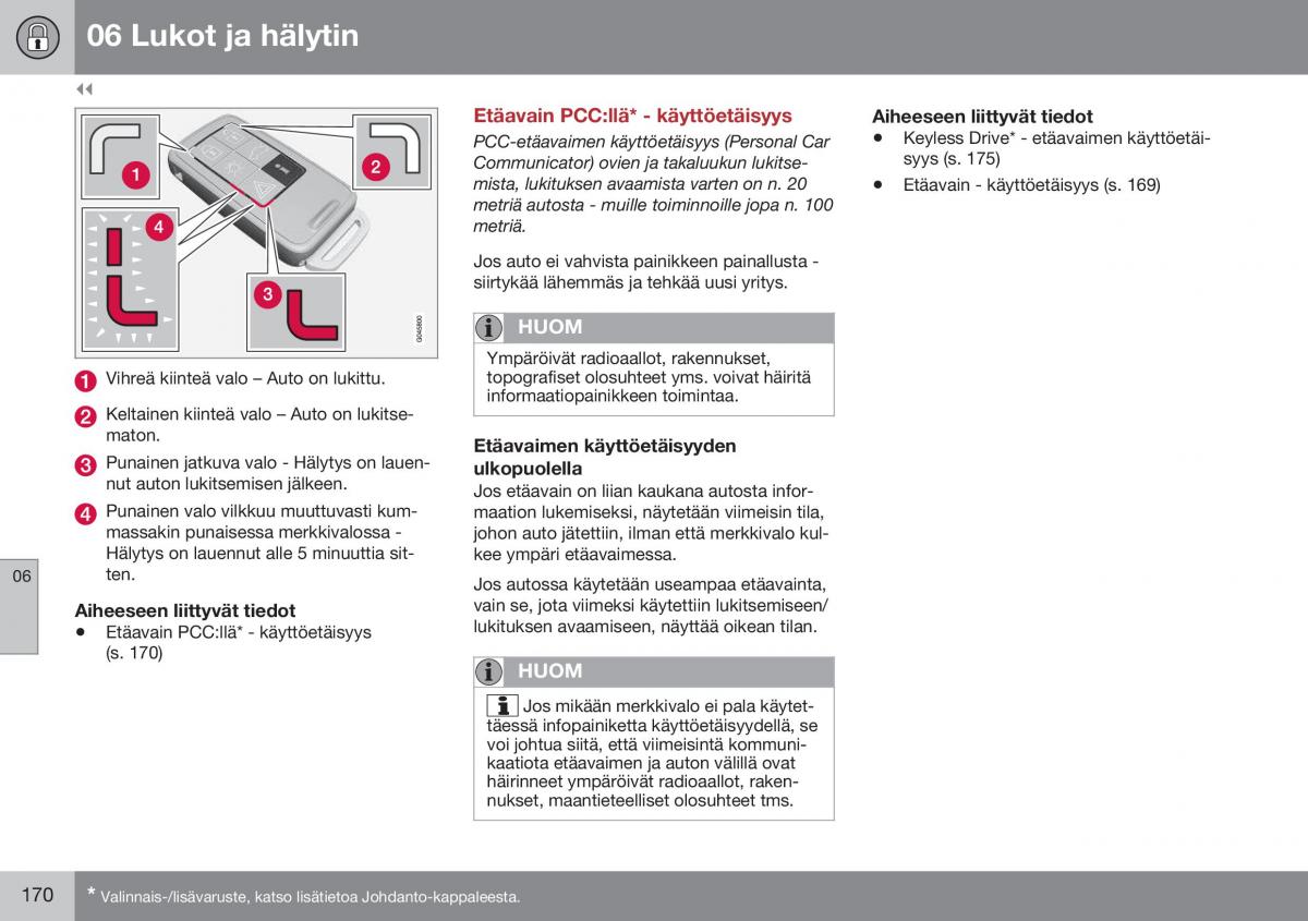 Volvo XC70 Cross Country II 2 omistajan kasikirja / page 172