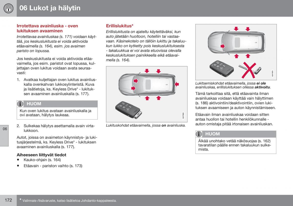 Volvo XC70 Cross Country II 2 omistajan kasikirja / page 174