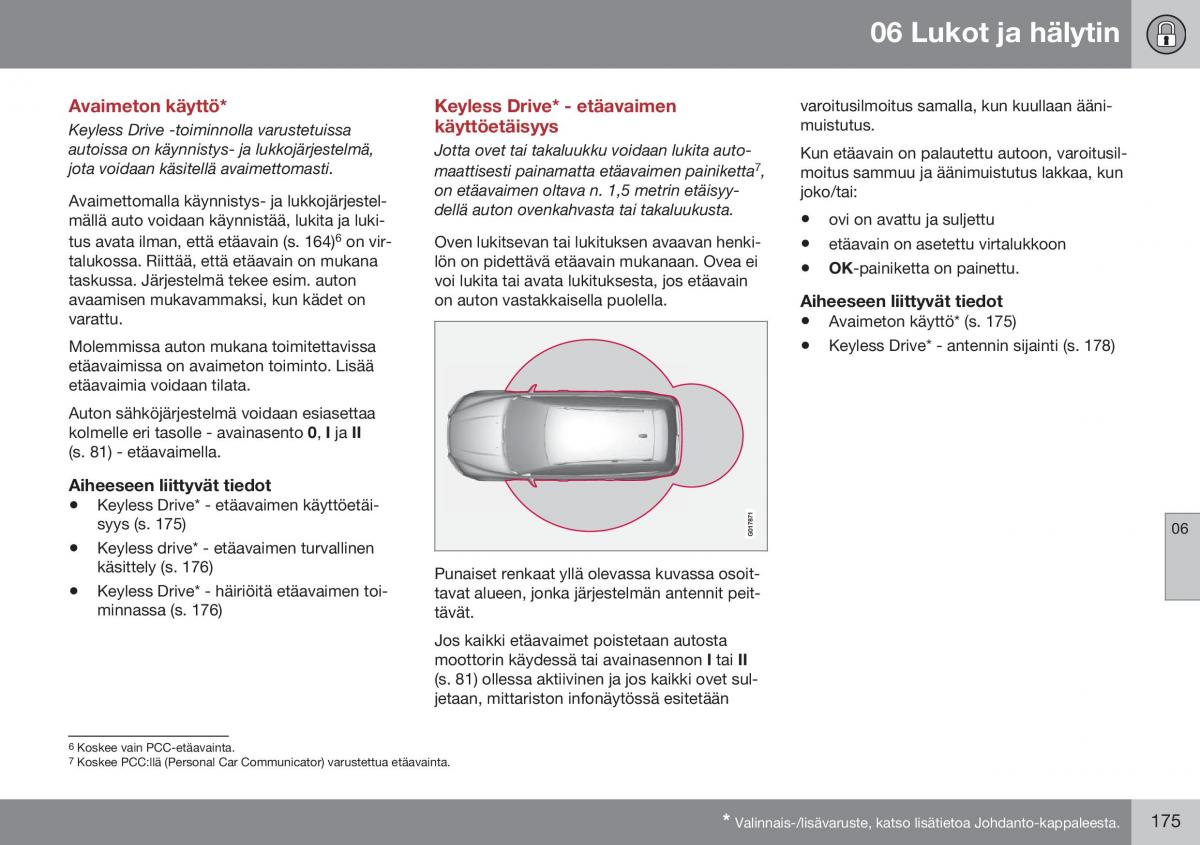 Volvo XC70 Cross Country II 2 omistajan kasikirja / page 177