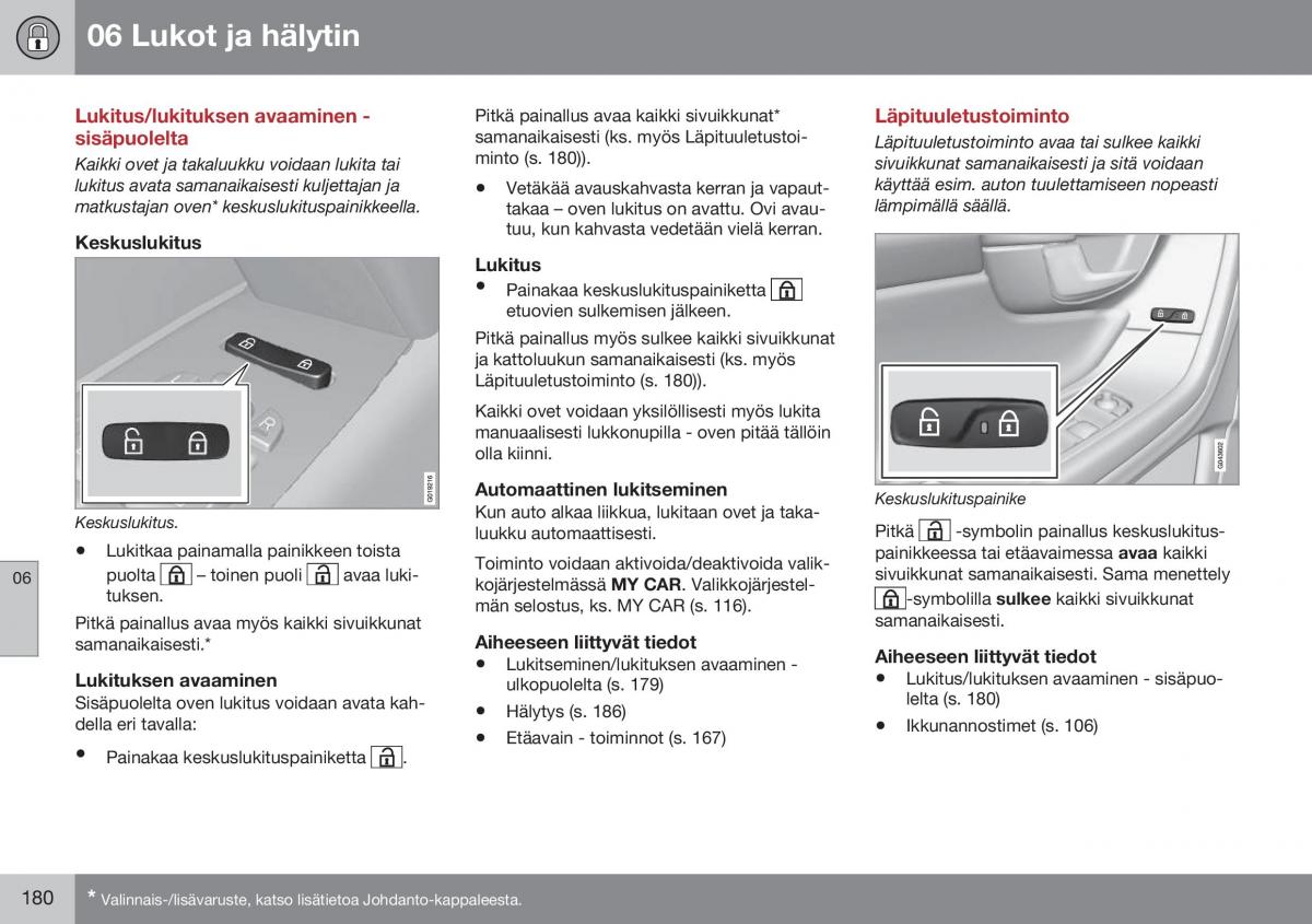 Volvo XC70 Cross Country II 2 omistajan kasikirja / page 182