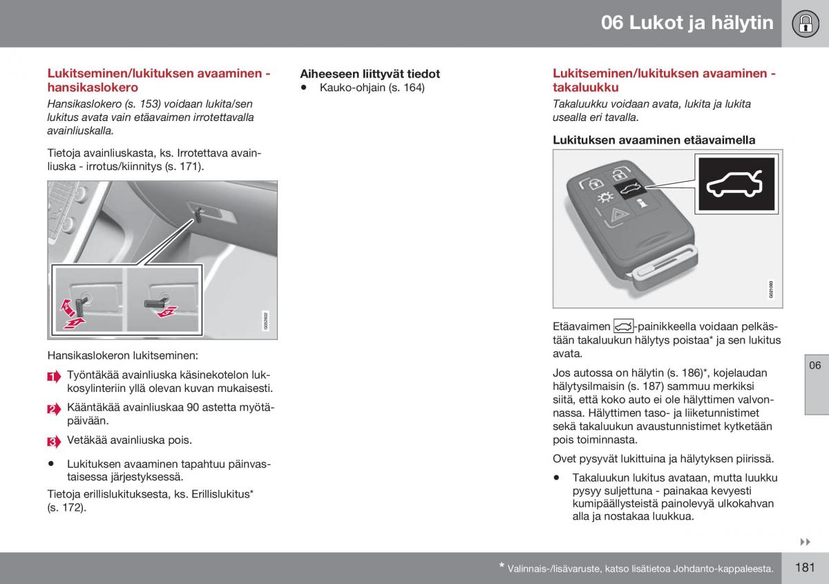 Volvo XC70 Cross Country II 2 omistajan kasikirja / page 183