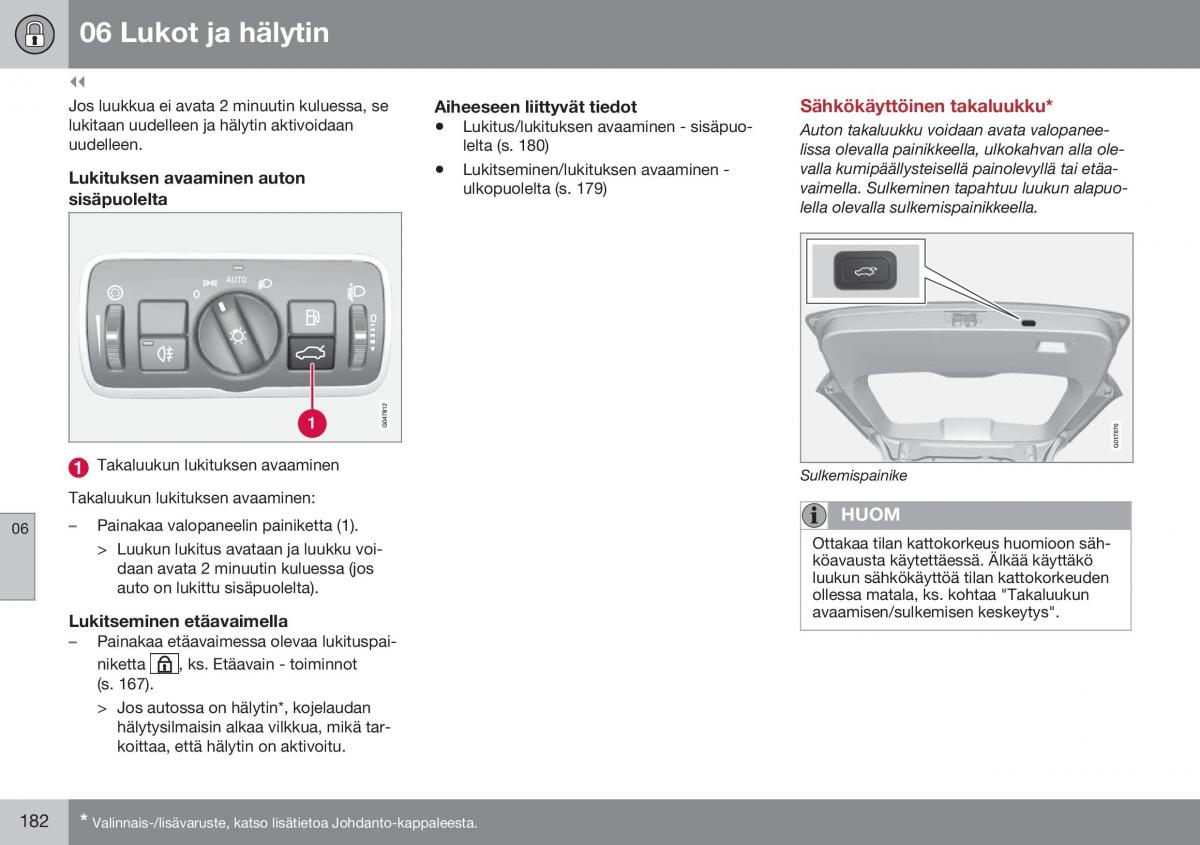 Volvo XC70 Cross Country II 2 omistajan kasikirja / page 184