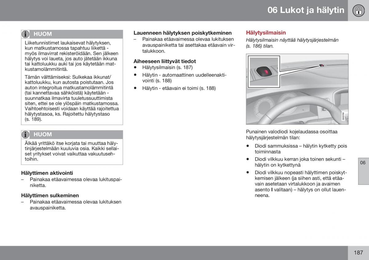 Volvo XC70 Cross Country II 2 omistajan kasikirja / page 189