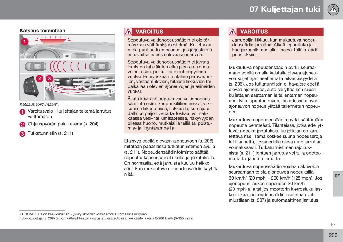 Volvo XC70 Cross Country II 2 omistajan kasikirja / page 205