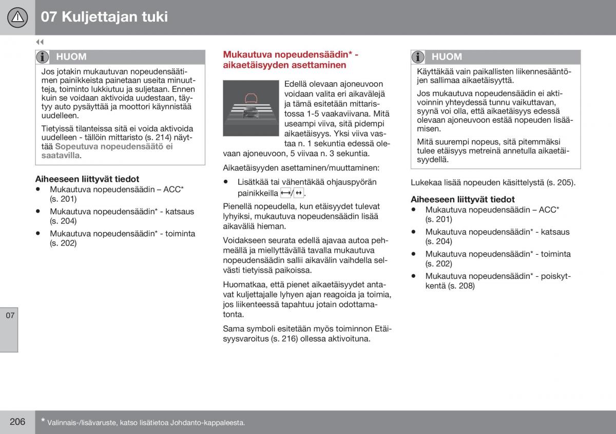 Volvo XC70 Cross Country II 2 omistajan kasikirja / page 208