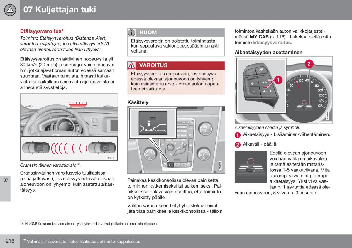 Volvo XC70 Cross Country II 2 omistajan kasikirja / page 218