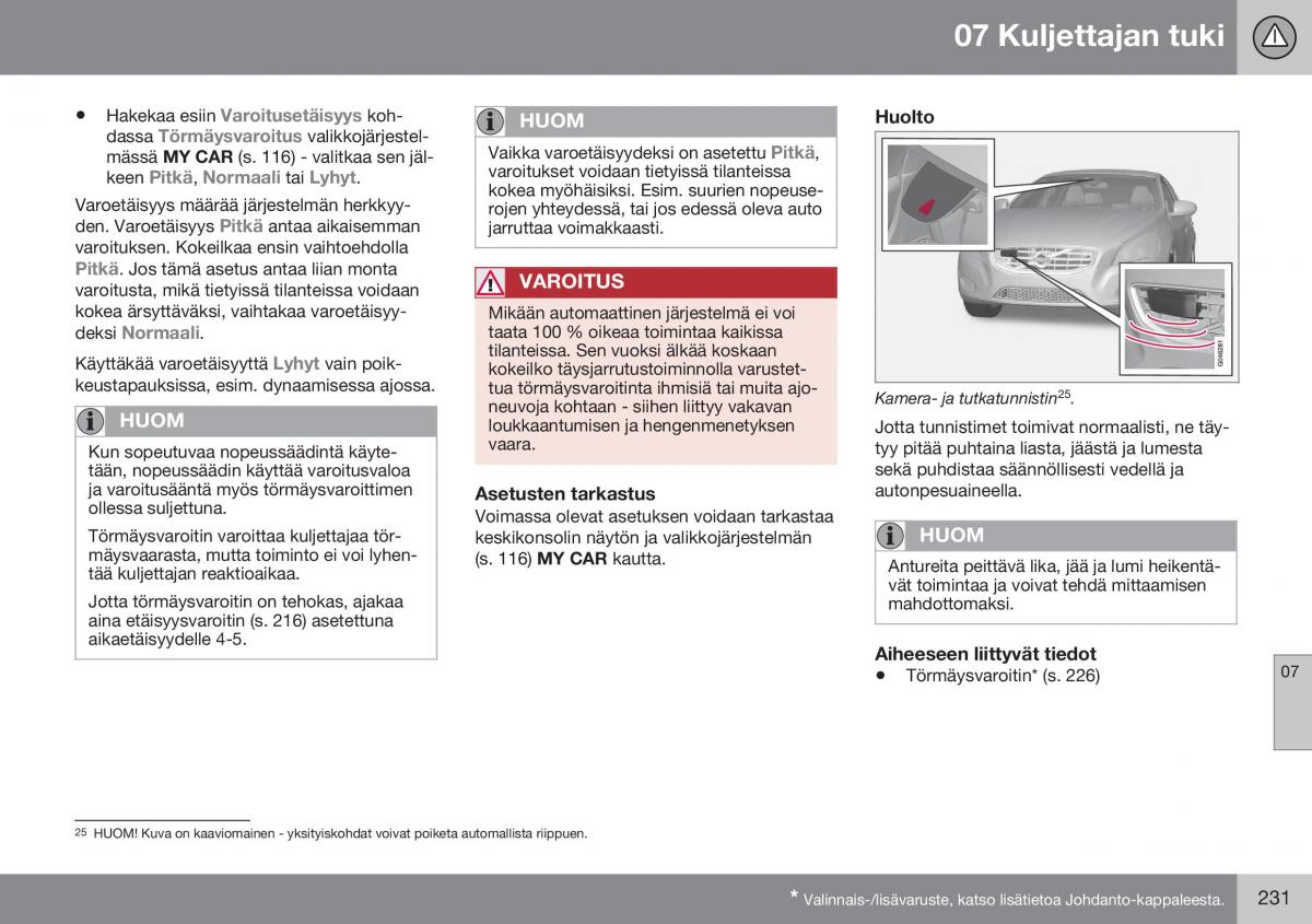 Volvo XC70 Cross Country II 2 omistajan kasikirja / page 233