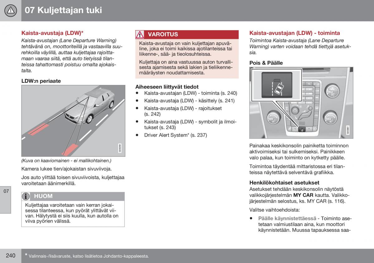 Volvo XC70 Cross Country II 2 omistajan kasikirja / page 242