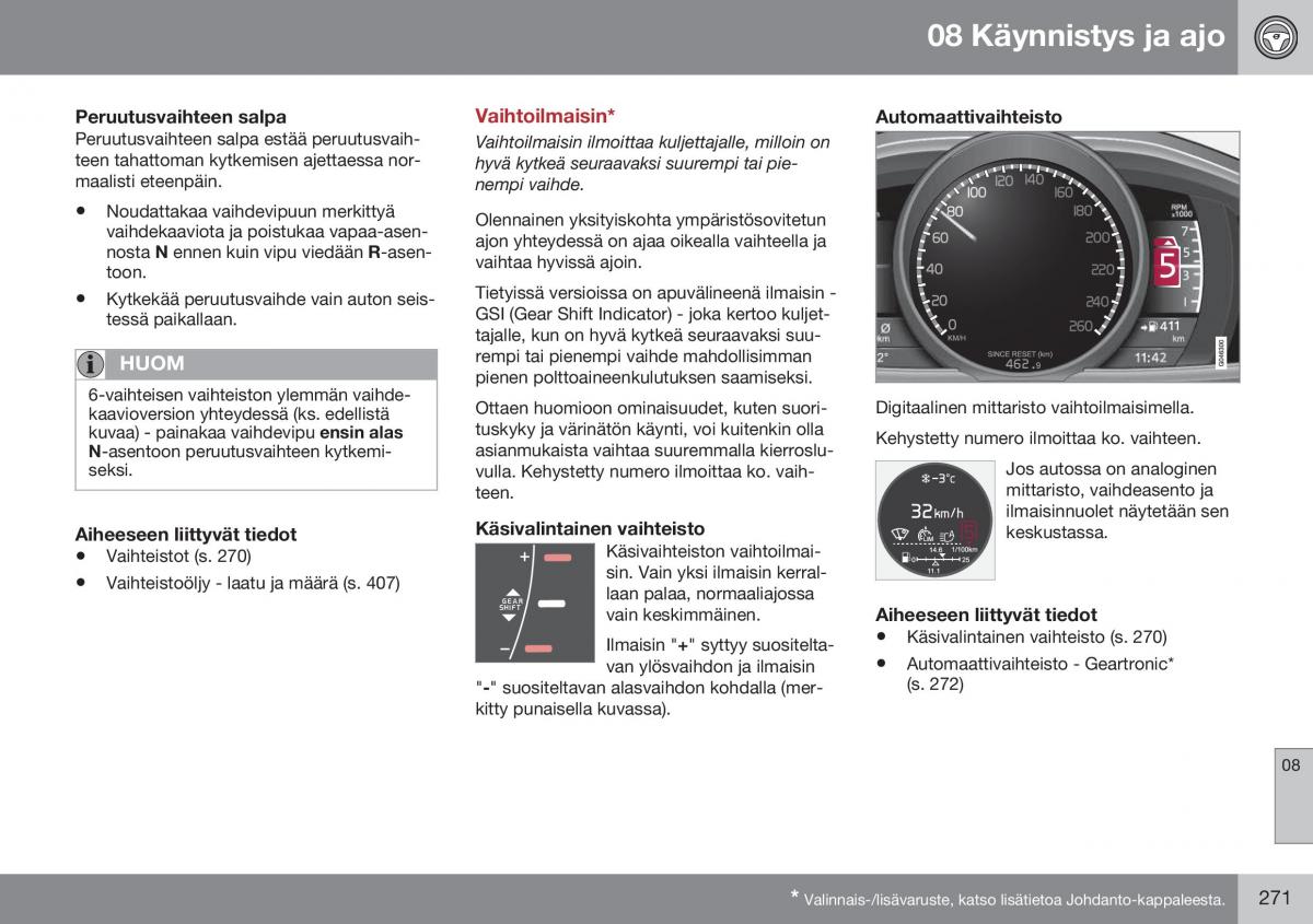 Volvo XC70 Cross Country II 2 omistajan kasikirja / page 273