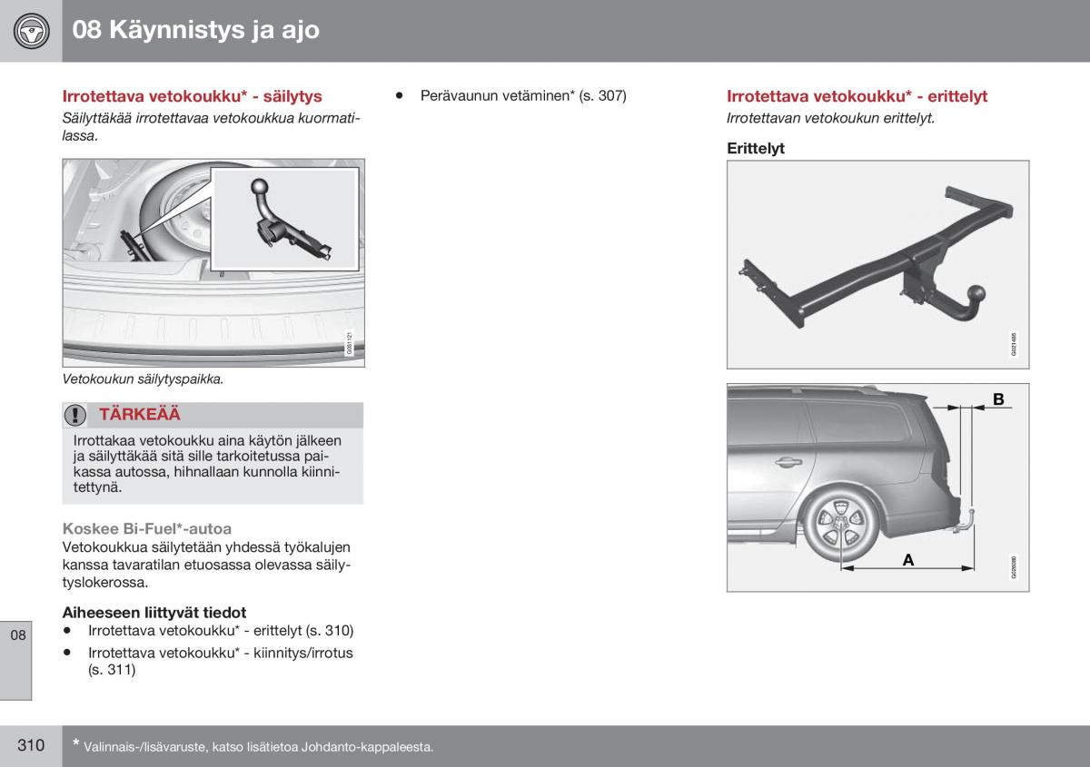 Volvo XC70 Cross Country II 2 omistajan kasikirja / page 312