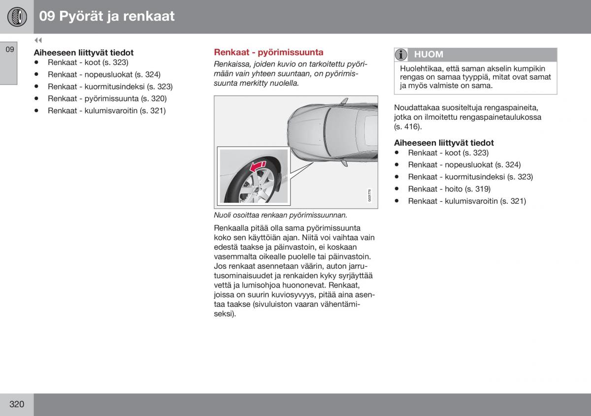 Volvo XC70 Cross Country II 2 omistajan kasikirja / page 322