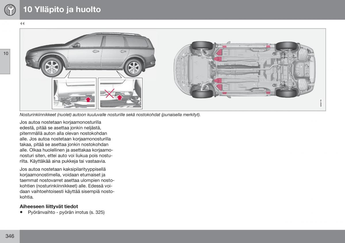 Volvo XC70 Cross Country II 2 omistajan kasikirja / page 348