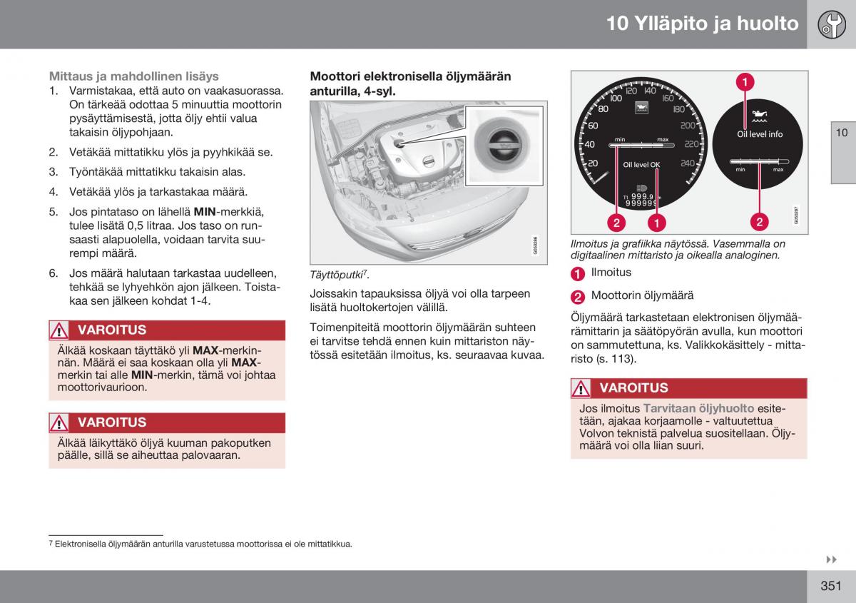 Volvo XC70 Cross Country II 2 omistajan kasikirja / page 353