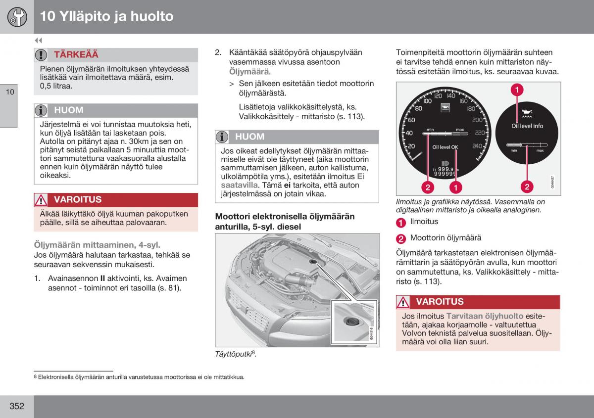 Volvo XC70 Cross Country II 2 omistajan kasikirja / page 354