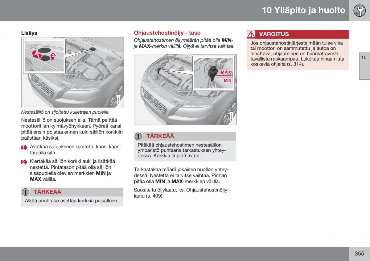 Volvo XC70 Cross Country II 2 omistajan kasikirja / page 357