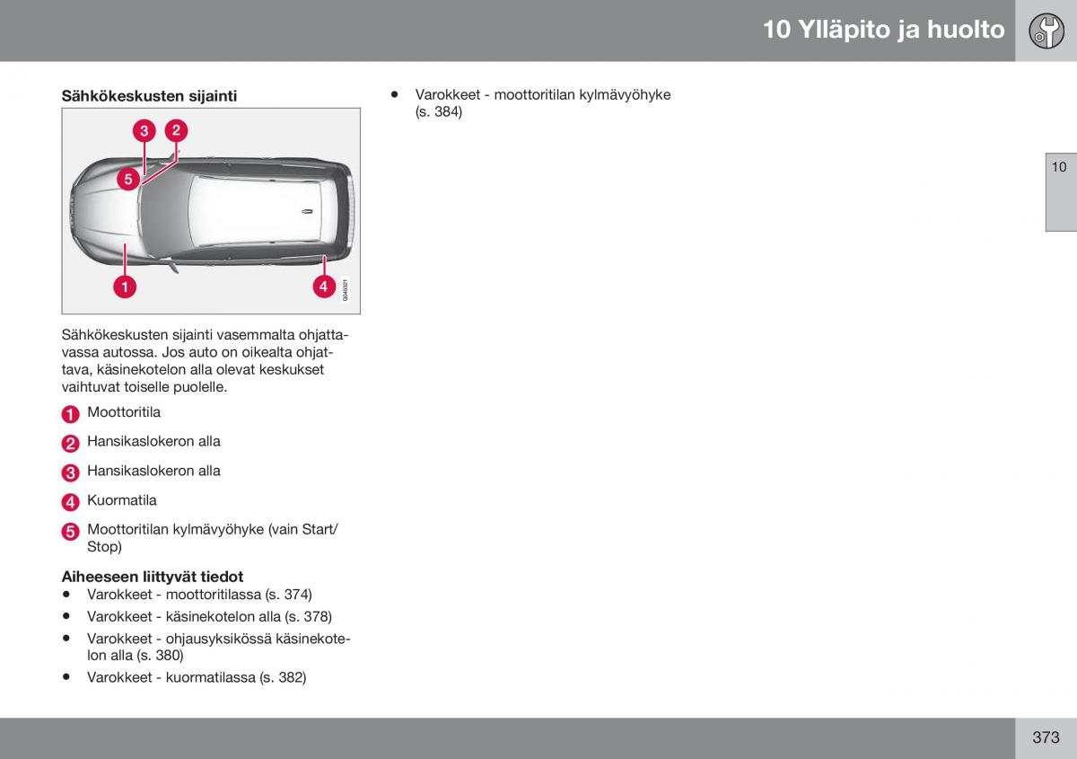 Volvo XC70 Cross Country II 2 omistajan kasikirja / page 375