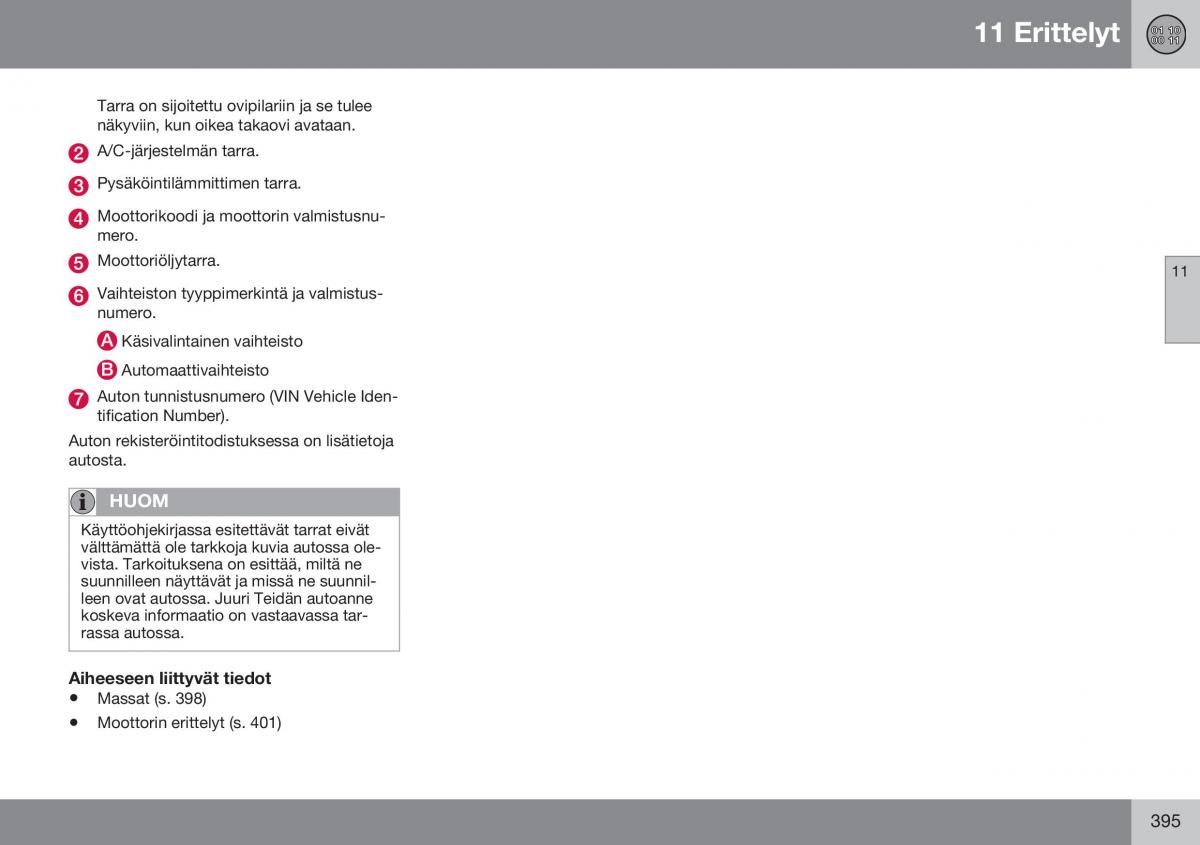 Volvo XC70 Cross Country II 2 omistajan kasikirja / page 397