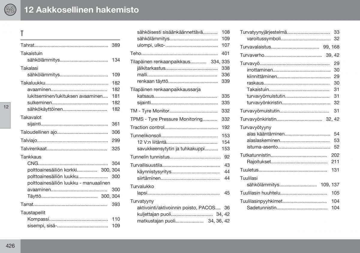 Volvo XC70 Cross Country II 2 omistajan kasikirja / page 428