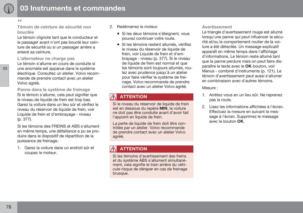 Volvo XC70 Cross Country II 2 manuel du proprietaire / page 80