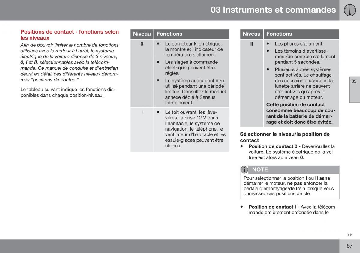 Volvo XC70 Cross Country II 2 manuel du proprietaire / page 89