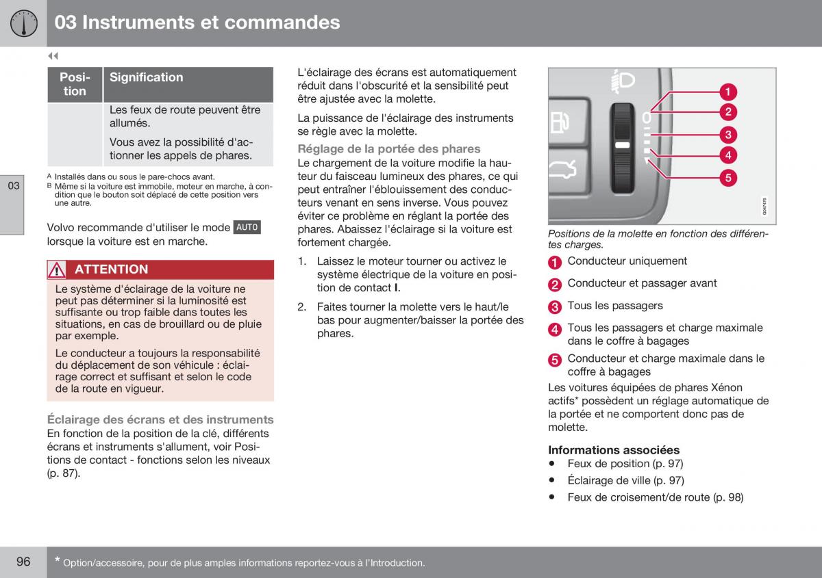 Volvo XC70 Cross Country II 2 manuel du proprietaire / page 98