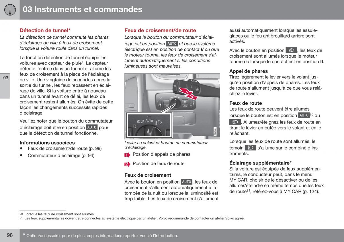 Volvo XC70 Cross Country II 2 manuel du proprietaire / page 100