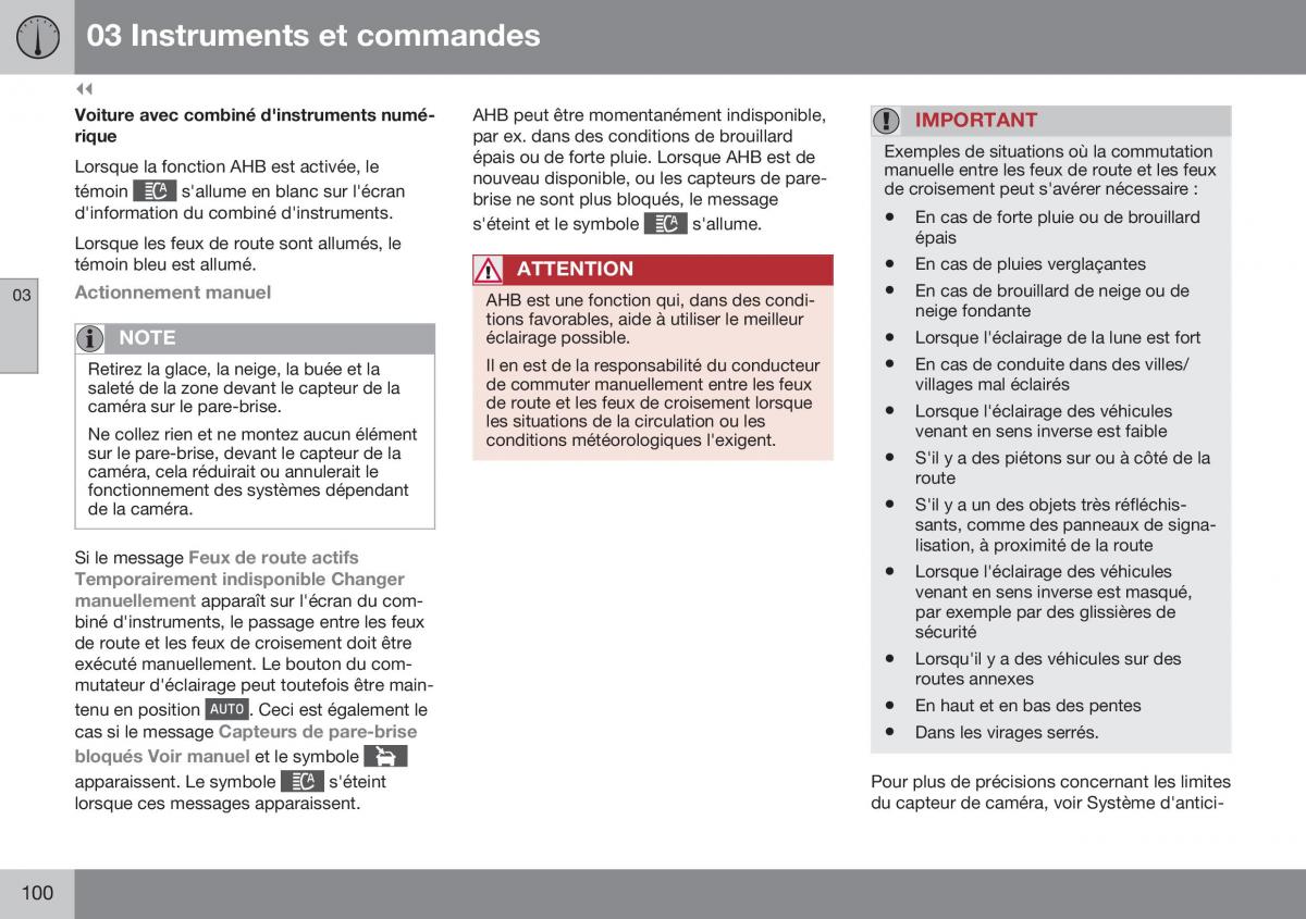 Volvo XC70 Cross Country II 2 manuel du proprietaire / page 102