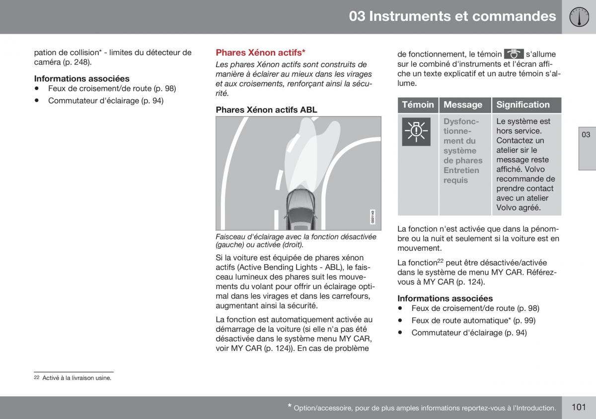 Volvo XC70 Cross Country II 2 manuel du proprietaire / page 103