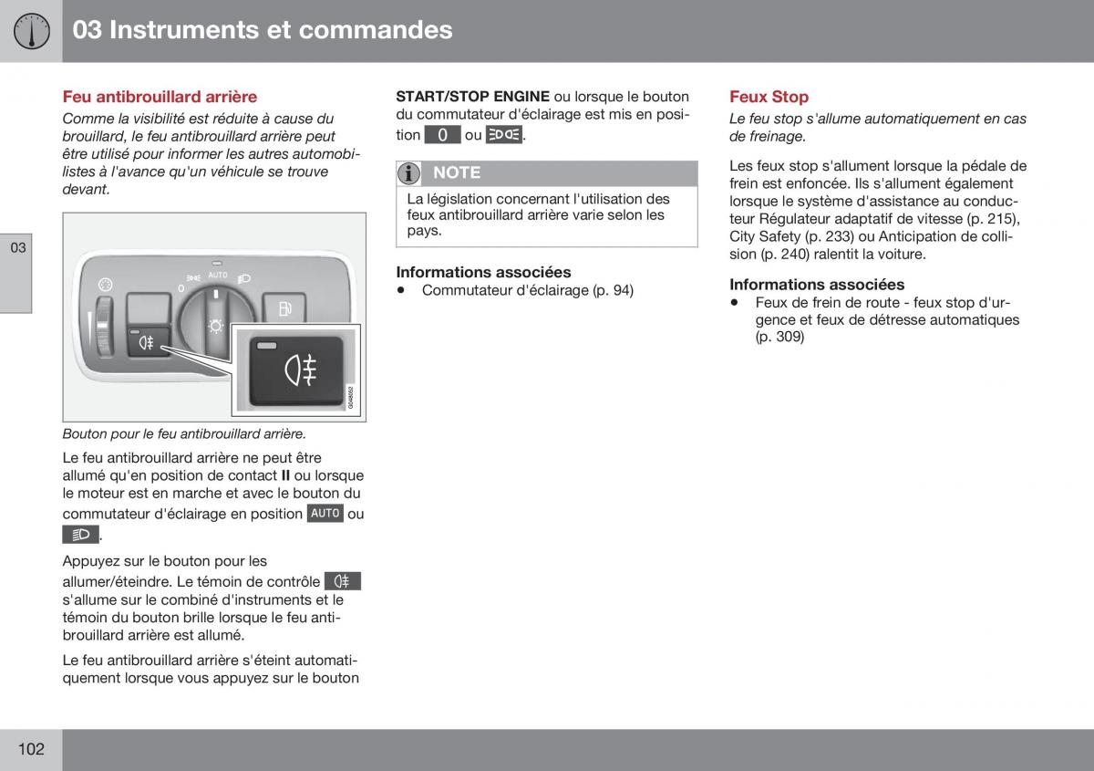 Volvo XC70 Cross Country II 2 manuel du proprietaire / page 104