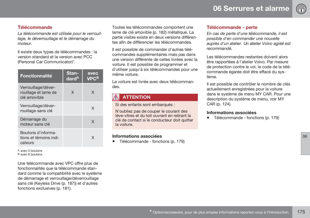 Volvo XC70 Cross Country II 2 manuel du proprietaire / page 177