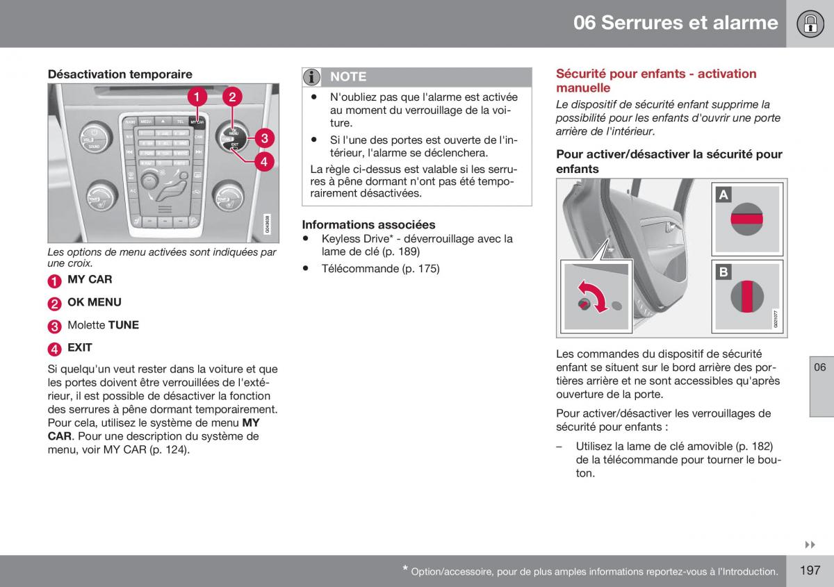 Volvo XC70 Cross Country II 2 manuel du proprietaire / page 199