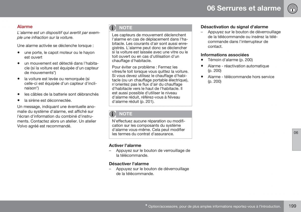 Volvo XC70 Cross Country II 2 manuel du proprietaire / page 201