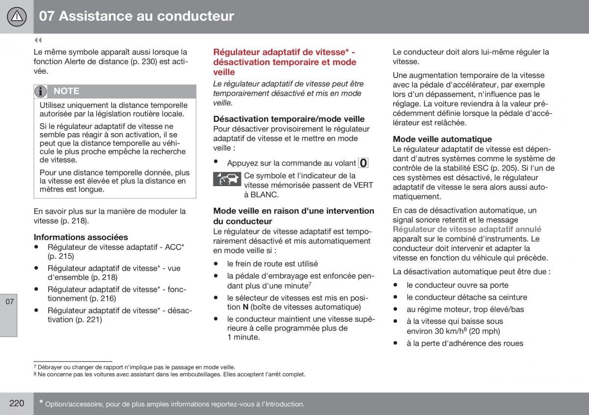 Volvo XC70 Cross Country II 2 manuel du proprietaire / page 222